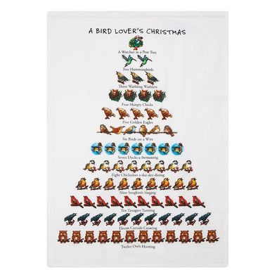 Bird Lover's Christmas Tea Towel