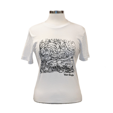 Black and White Starry Night T-Shirt — Unisex
