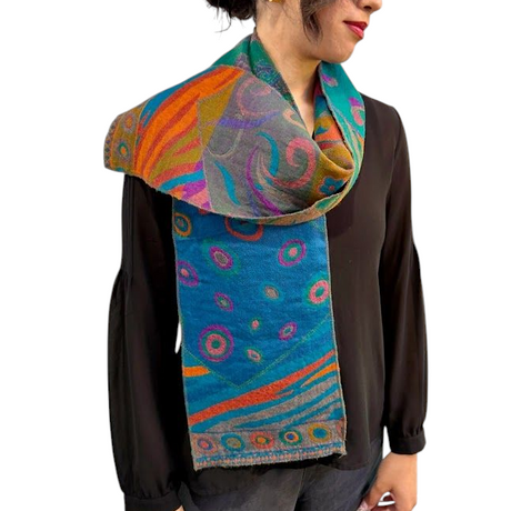 Turquoise Merino Wool Scarf