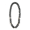 Mother of Pearl & Black Piano Wire Necklace