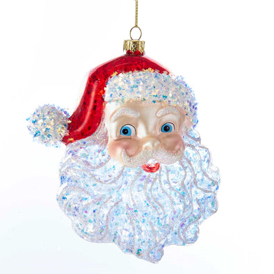 Glass Santa Head Ornament - Iridescent