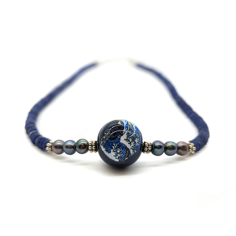 Hokusai Tensha & Lapis Necklace