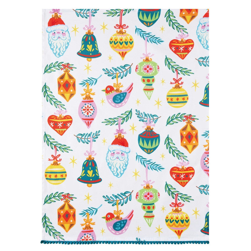 Holiday Ornaments Tea Towel