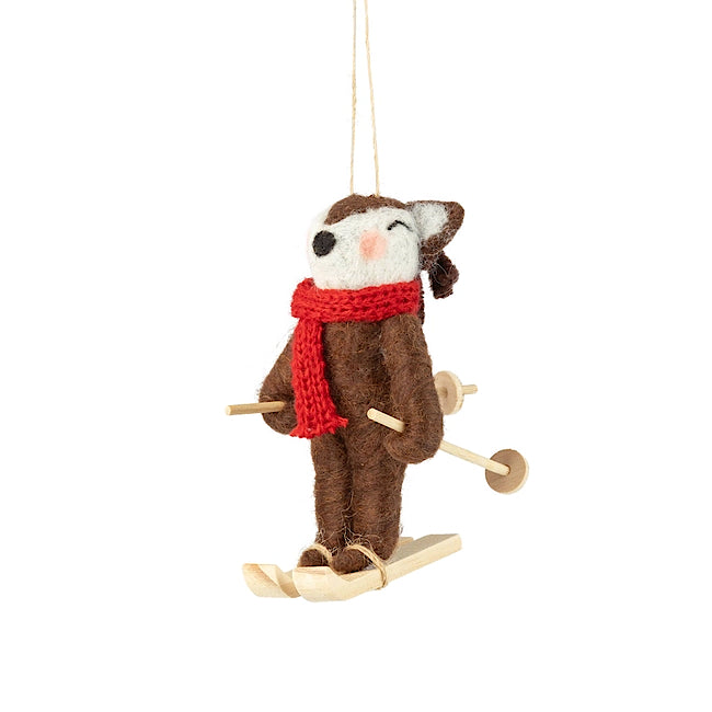 Skiing Reindeer Ornament