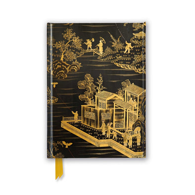 Chinese Lacquer Black & Gold Screen Journal