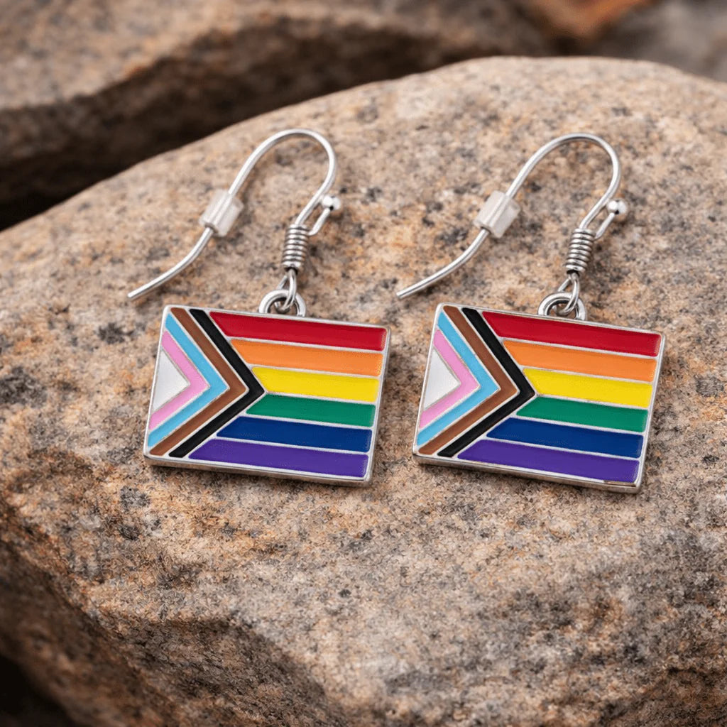 Daniel Quasar Flag Hanging Earrings