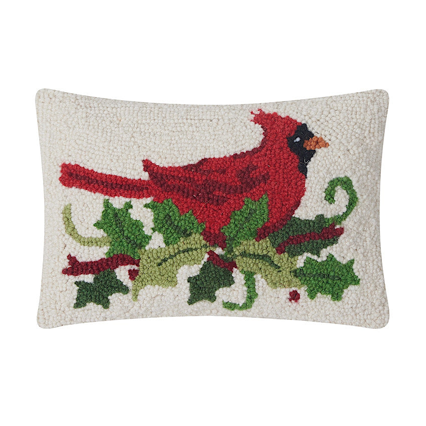 Cardinal & Holly Throw Pillow