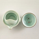 Koi Fish Tea Set for One - Light Blue
