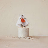 Felted Mouse in Ghost Costume