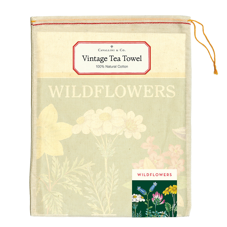 Vintage Wildflowers Tea Towel