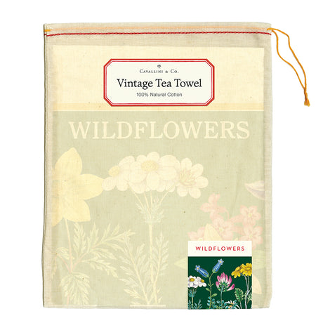 Vintage Wildflowers Tea Towel