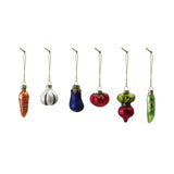 Glass Vegetable Ornament Set