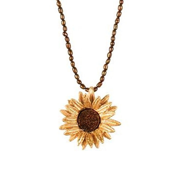 Sunflower Necklace with Pearls