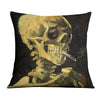 Van Gogh Smoking Skull Pillow