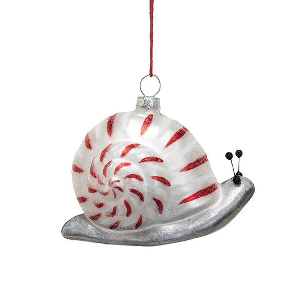 Peppermint Snail Ornament