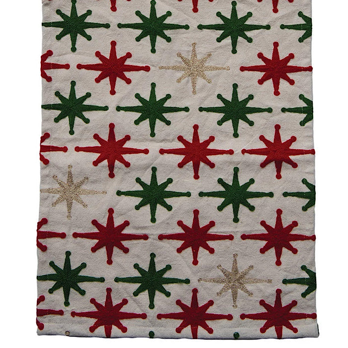 Embroidered Stars Table Runner