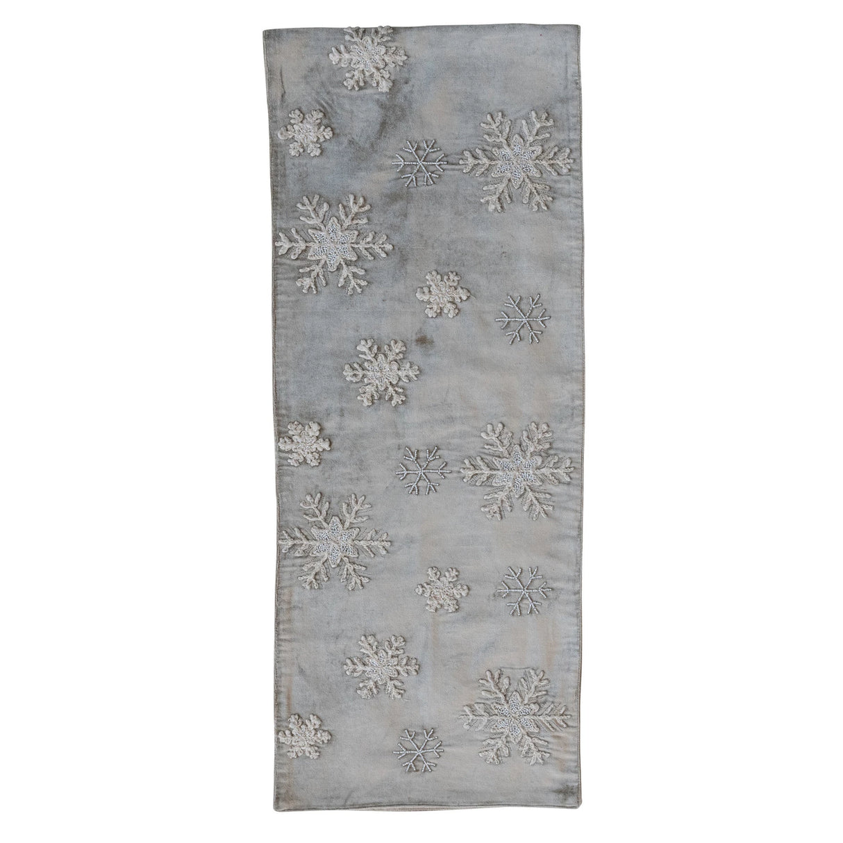 Velvet Embroidered Snowflake Runner