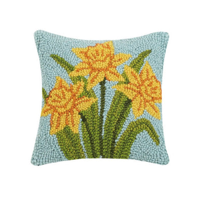 Daffodil Hooked Pillow
