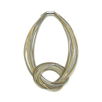 Tri-Color Piano Wire Knot Necklace