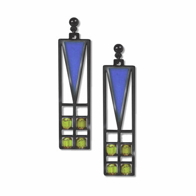 Frank Lloyd Wright Light Screen Stained Glass Earrings