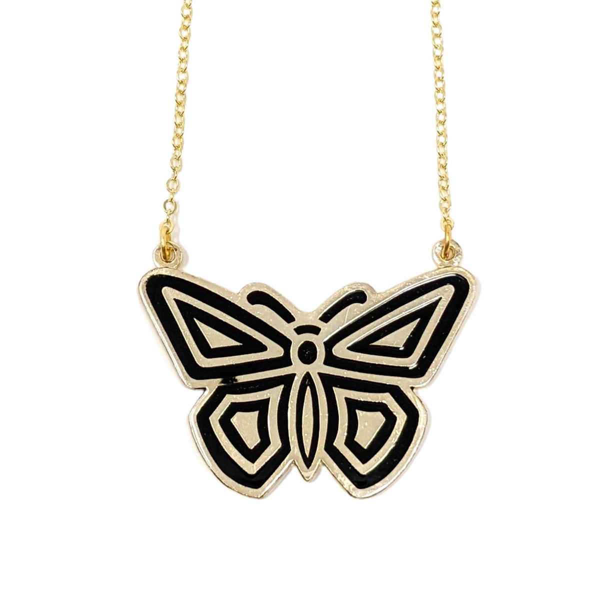 Vintage Enamel Butterfly Necklace