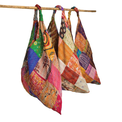 Kantha Silk Triangle Bag