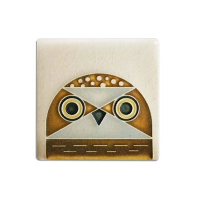 Charley Harper 'Owlet' Mini Motawi Tile
