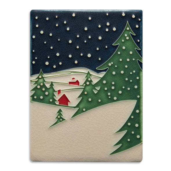 Snowy Night Motawi Tile