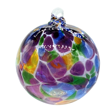 Shawn Everette Handmade Glass Ball Ornament - Purple & Blue Multi