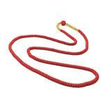 Red Rubber & Lava Bead Necklace