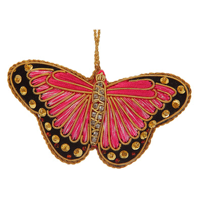 Pink Satin Butterfly Ornament