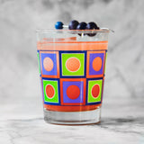 Modern Home Bar Blue and Green Square Peg Old Fashioned Glasses