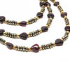 Three Strand Garnet Heart Necklace